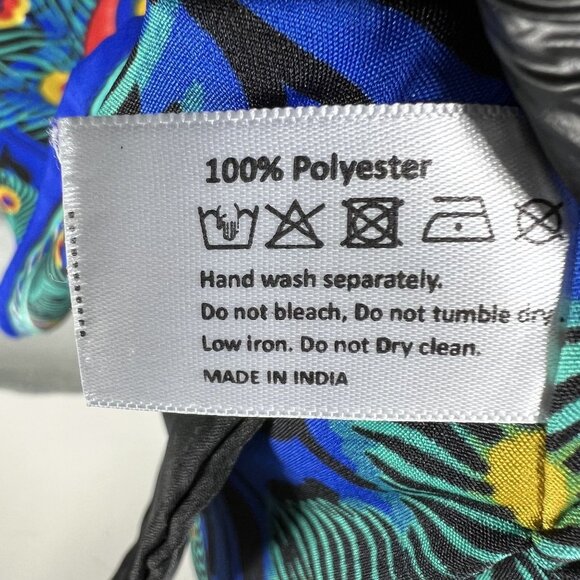 Jovie One Size Peacock Floral Kaftan Long Dress Pockets Vibrant Multicolor Boho - Picture 13 of 14
